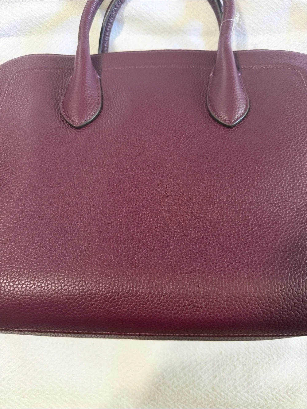 kate spade burgundy pebbled leather satchel with gold hardware